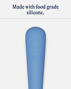 Lalo Little Spoon Set - 2 Piece Baby Spoons Set for Infants & Babies - Made From Food Grade Silicone Dishwasher Safe - Baby Feeding Essentials for Early Stage Mealtime - Blueberry