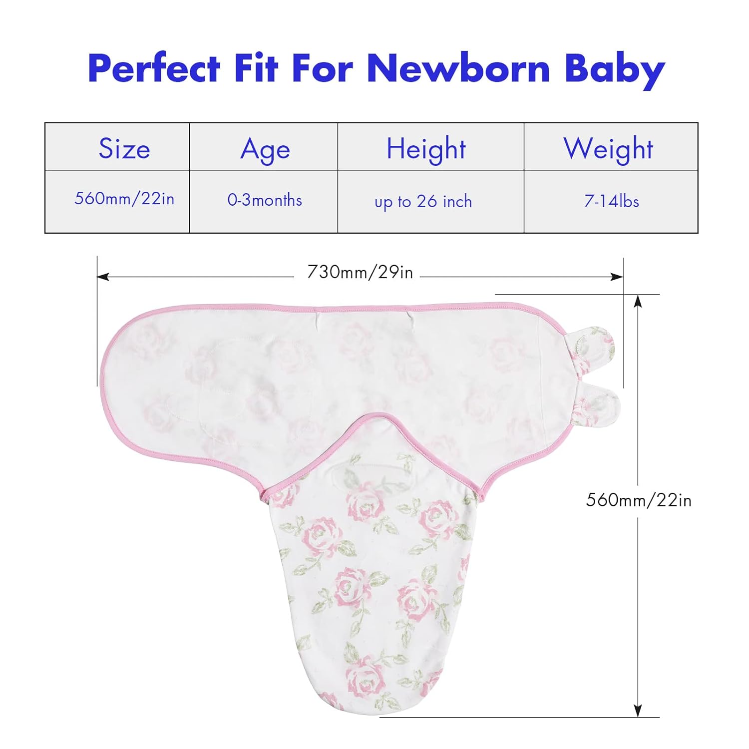 Organic Baby Swaddle Sleep Sacks, 4-Pack Swaddles for Newborns Baby Essentials, Infant 0-3 Months, 100% Cotton Soft & Snug Adjustable Wrap Nursery Swaddling Blankets Improves Sleep