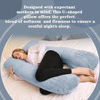 Chilling Home Pregnancy Pillows - U Shaped Maternity Pillow for Pregnant Women with Velvet Removable Cover - 55 inch Pregnancy Pillows for Sleeping - Body Pillows for Adults Full Support - Grey