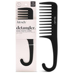 Kitsch Wide Tooth Detangler Comb - Curved Handle for Curly, Wet & Thick Hair, Black Shower Comb for Women