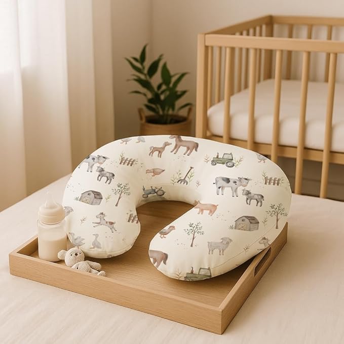 Nursing Pillow Covers 2 Pack, Breastfeeding Pillow Slipcovers Soft and Stretchy, Nursing Covers for Baby Girls Boys Newborn (Tiny Dinos)