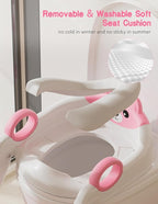 Potty Training Seat, Toddler Toilet Seat With Steps, 2 In 1 Toddler Potty Training Toilet With Splash Guard, Anti-Slip Step Stool Soft Mat, Adjust High Potty Seats For Toddlers Kids Boys Girls