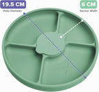 TalkTools Bitsy Silicone Baby Suction Plate with Locking Lid – Divided Plate for Toddlers Learning to Self-Feed – Non-Slip, BPA-Free, Microwave + Dishwasher Safe Baby Mealtime Plate (Sage)