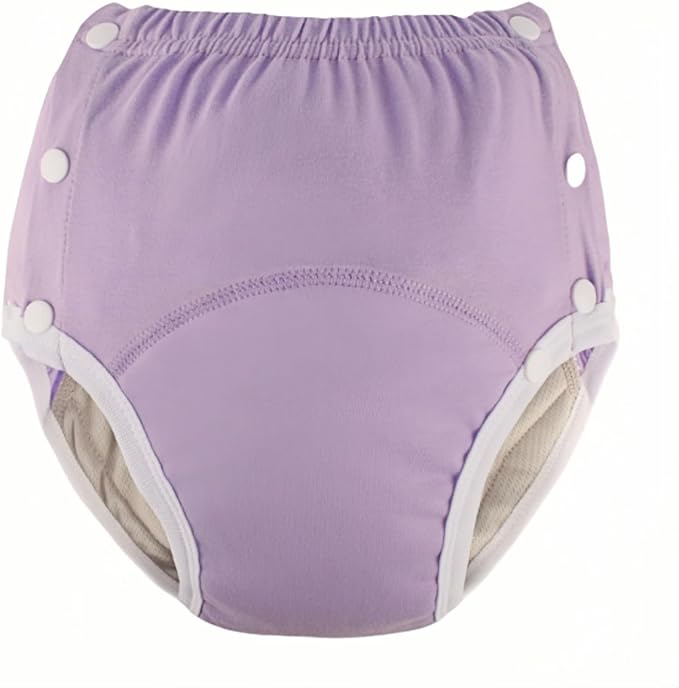 WEEOATAR Unisex Reusable Adult Cloth Diaper, Washable Swim Nappies, Adjustable Incontinence Cloth Diaper with Snaps, Underwear for Elderly Disability, Postpartum (Purple, XXL)
