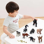 SIENON 18Pcs Forest Animals Figures Toys, Miniature Baby Woodland with Owl Hedgehog Fox Squirrel Bear Monkey Deer Wolf Snake for Kids Educational Christmas Birthday Party Gift Cake Decorations