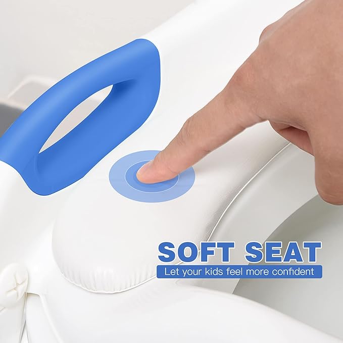 Potty Training Seat with Step Stool Ladder, SKYROKU Potty Training Toilet for Kids Boys Girls Toddlers - Comfortable Safe Potty Seat with Anti-Slip Pads Ladder Navy Blue