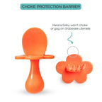 Grabease Baby Feeding Utensils Set - Infant and Baby Fork and Spoon for Ages 1-11 Months, BPAs and Phthalate-Free Cutlery, Plastic, 1 Set, Orange