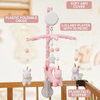 Baby Crib Mobile - Unicorn Crib Mobile for Girls with 25 Inches Mobile Arm and 35 Lullabies Musical Box, 3 Modes Digital, Volume Control, Essential Gift for Infant Bedroom Hanging Decor