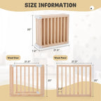 Foldable Wooden Playpen, Large Baby Wood Playpen with Locking Gate for Babies and Toddler 1-3 Year, Portable Play Yard for Activity Center Indoor Outdoor(Wood, 8 Panel)