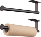 KOKOSIRI Paper Towel Holder Self-Adhesive Bars Under Cabinet, No Dril for Kitchen Towel Oil Rubbed Bronze Stainless Steel Wall Mounted Rack 2 Pack, B3013ORB-P2