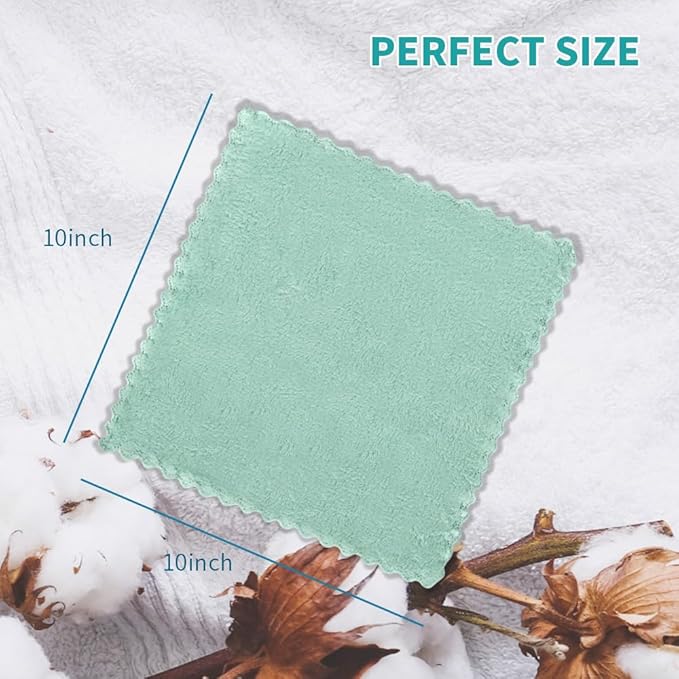 20 Pack 10x10 Inches Microfiber Coral Fleece Baby Washcloths,Extra Absorbent,Soft Wash Clothes,Bath Face Towel for Newborn,Infant and Toddlers (Muticolor)