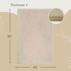 Premium Baby Play Mat 60”x 80” Beige – Cloud-Soft Coral Velvet Memory Foam Rug for Crawling & Play – Non-Slip, Water-Resistant, Care Tummy Time Mat – Non-Toxic Padded Playmat