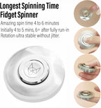 FREELOVE Upgraded Fox Metal Fidget Spinner for Adults, Steel/Glow Balls Clicking Noise, Mini Small Tiny Pocket Tri Finger Gyro, Long Spinning Premium Bearing Toy, Stainless Steel CNC, Silver