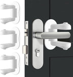 Child Proof Door Lever Lock, 3 Pack Door Locks for Kids Safety, Baby Proofing, 3M Adhesive, Door Handle Child Proof, Baby Safety Locks for Toddlers (White)