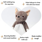 Love By Emi Baby Music Lovey Brown Bulldog, Baby Sleep Soother for Crib & Cuddle Bedtime, White Noise with Heartbeat & Lullaby, Plush Sound Machine Toy, Stuffed Animal for Newborns, Infants & Toddlers