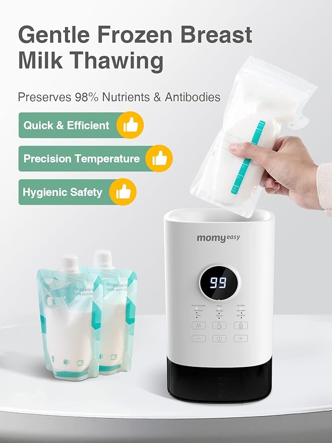 MOMYEASY Bottle Warmer, Fast Baby Bottle Warmer for All Bottles, Milk Warmer with Accurate Display Timer, Temperature Control and Auto Shutoff, Bottle Warmers for Breastmilk & Formula