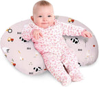 Little Grape Land Nursing Pillow for Breastfeeding, Breathable Breast Feeding Pillow and Positioner with Removable Cover for More Support, Tummy Time and Bottle Feeding Support Pillow, Pink Ranch
