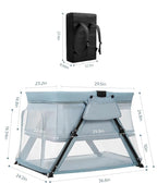 Lilian&Gema 2-in-1 Travel Crib, Portable Crib with Backpack, Lightweight Baby Travel Playpen, Foldable Play Yard with Thick Mattress for Babies & Toddlers, Baby Travel Essential