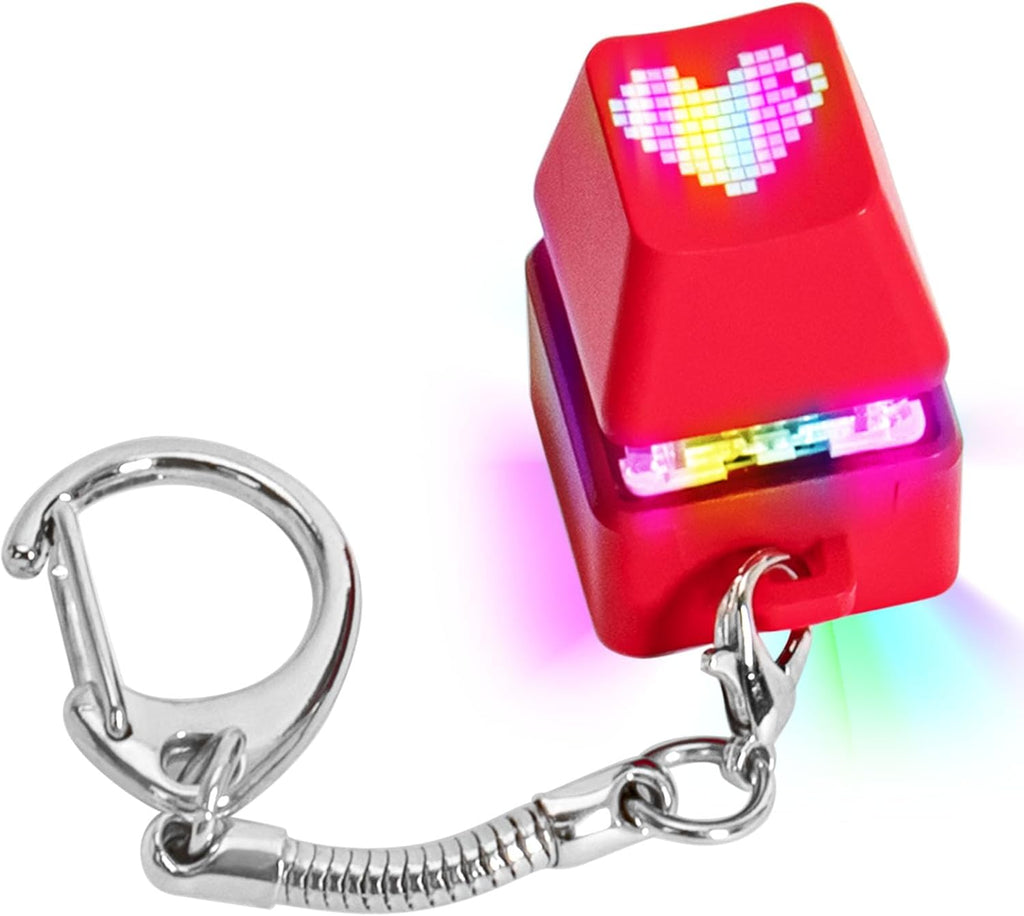 Keyboard Fidget Toys for Adults Keyboard Clicker with LED Light Keychain Fidget Sensory Fun Toys for Anxiety Decompression (Love, 1P)