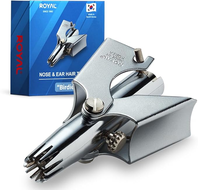 ROYAL [Made in Korea] Nose Hair Trimmer for Men Birdie, Manual, Battery-Free, Waterproof, Painless with Twelve Dual-Edged Blades, Patented Mechanism ET-4