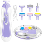 Baby Nail Trimmer Electric, 6 in 1 Rechargeable Baby Nail Clippers Manicure Set Grooming Kit for Toddler Infant or Adults (Purple)
