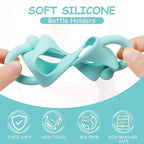 Silicone Baby Bottle Handles, 3PCS Bottle Handles for Dr Brown Narrow Bottles, Easy Grip Handles to Hold Baby Bottle, Easy Carry Handle Lightweight Bottle Handle (Red/Green/Blue)