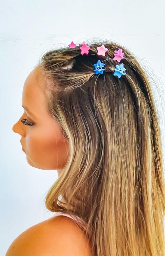 Mini Star Hair Clips, Baby Hair Clips Mini Claw Clips Cute Jaw Clips Hair Pins Hair Barrettes Toddler Hair Accessories for Women Girls Kids Teens 100Pcs Colorful
