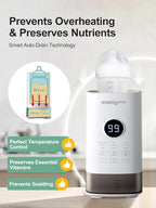 MOMYEASY Bottle Warmer, Fast Baby Bottle Warmer for All Bottles, Milk Warmer with Accurate Display Timer, Temperature Control and Auto Shutoff, Bottle Warmers for Breastmilk & Formula