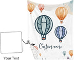 Personalized Baby Crib Bedding Set, Custom Name Hot Air Balloon Theme Nursery Bedding Set 3 Pcs, Baby Blanket Fitted Crib Sheet Changing Pad Cover, Personalized Nursery Decor Gift for Newborns Boys