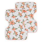 Little Unicorn Ultra-Absorbent Premium Burp Cloth 2 Pack | Soft on Baby's Skin | Larger Size | Ergonomic Design | Set of 2 (Watercolor Roses 2)