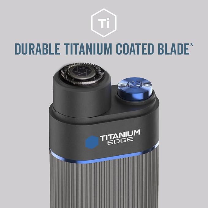 Microtouch Titanium Edge Ear & Nose Trimmer – Dual Rotary Blade Heads with Light – Water Resistant – Travel Friendly – Durable Design – Titanium Coated Blades for Precise, Comfortable Grooming