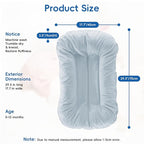 Baby Lounger for Newborn,Baby Nest for Newborn Soft Cotton Breathable for Playtime & Relaxation,Flat Babies Essentials Gifts Newborn Lounger for Boys & Girls 0-12 Months(Misty Blue)