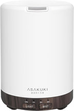 ASAKUKI 300ML Essential Oil Diffuser, Quiet 5-in-1 Premium Humidifier, Home Fragrance Aroma Diffuser with 7 LED Color Changing Light and Auto-Off Switch -Dark Brown