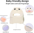 Potty Training Toilet Seat for Toddlers, Portable Travel Potty with Removable Bowl, Splash Guard, Frog Expression Sticker, Kids Potty for Boys Girls Ages 1-3(Pink)