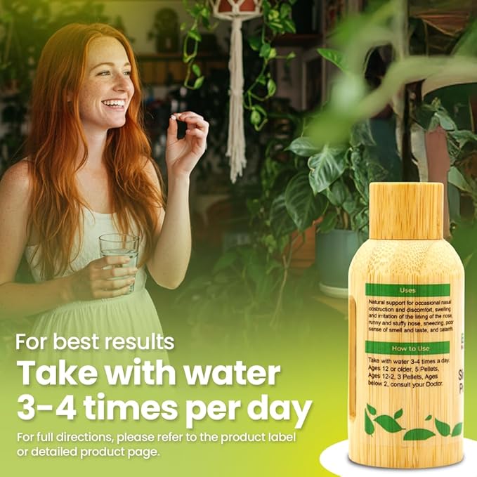 Bestmade Natural Products Stuffy Nose & Sinus Support BM100 – Nasal Discomfort, Runny Nose, Sneezing, Itching, and Seasonal Allergies, 350 Pellets