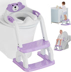 Potty Training Seat with Step Stool Ladder, Potty Training Toilet Seat with Soft Seat Splash Guard, Adjustable Height, 2 in 1 Potty Seats for Toddlers Kids Boys Girls