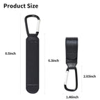Stroller Hooks for Hanging, 2 PCS Durable Leather Style Stroller Clip Straps, Baby Stroller Hooks for Diaper Bags Grocery Shopping Bags, Mommy Hook for Stroller (Black)