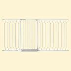 ALLAIBB White 40.55" Extra Tall Wide 57.48-73.62" Baby Gate Pressure Mounted Walk Through Child Kids Safety Toddler Tension Pet Dog Gates with Extension for Doorways Kitchen
