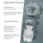 2 Pack Baby Fruit Food Feeder+Breastmilk Popsicle Molds,Baby Teethers,BPA Free,3 Sizes,2mm Fine Holes to Prevent Choking,Perfect for Teething Relief & Infant Solid Food Introduction,3 M+ (Ether/Grey)