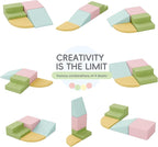 Large Baby Climbing Blocks – 6 Pcs Climbing Toys for Toddlers - Ultra High Density Soft Foam Play Gym Equipment Easy Wash for Indoor Nursery, Classic (Pink, 4-Piece)