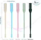 5Pcs 2-in-1 Nasal Hair Cutter, Double Sided Nose Hair Cutter, Portable 360° Rotating Manual Nose Hair Trimmer for Men and Women, Colorful