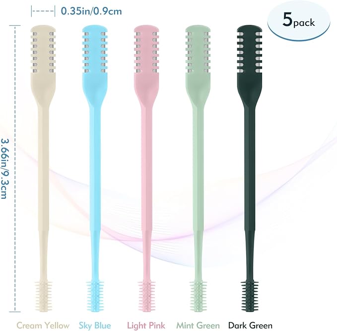 5Pcs 2-in-1 Nasal Hair Cutter, Double Sided Nose Hair Cutter, Portable 360° Rotating Manual Nose Hair Trimmer for Men and Women, Colorful