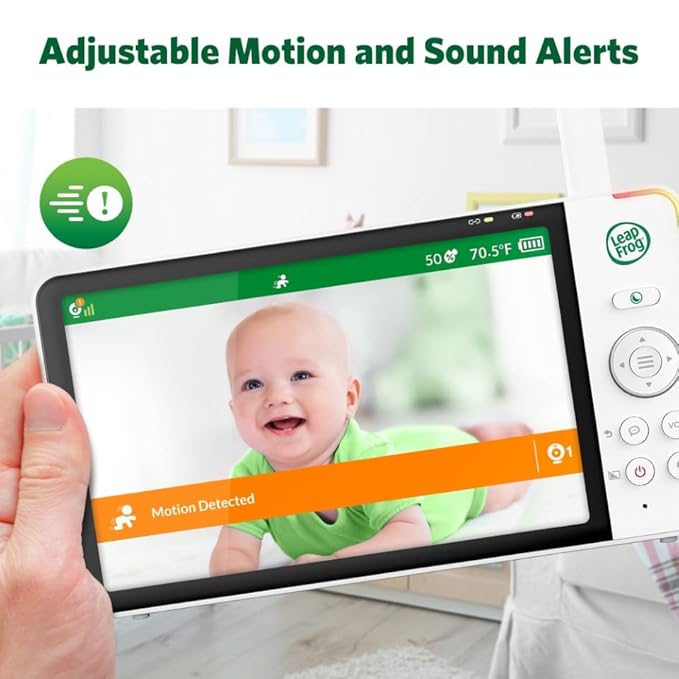 LeapFrog 2-Camera Color Night Vision Video Baby Monitor with 7" HD 720p Display, Split Screen, 360 Pan & Tilt, 8X Zoom, Night Light, Humidity & Temperature Sensor, Up to 1000ft Long Range: LF920-2HD