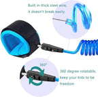 HANZE 2 Pack Anti Lost Wrist Link Child Outdoor Safety Leash with Blue and Orange for Toddlers Babies & Kids, [4.92ft & 8.2ft]