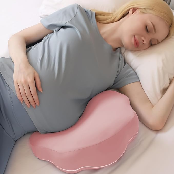 Chilling Home Portable Pregnancy Pillow for Sleeping-Memory Foam Maternity Pillow for Pregnant Women-Travel Wedge Body Pillows-Support for Back, Belly, with Removable Ruby Red,Cooling Cover