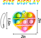 Valentine's Day Gifts for Kids Heart Mini Pop Push it Fidget Toy Keychain for Kids Adults, Party Favors Mini Pop Push it Bubble Fidget Sensory Toys Office Desk Toy（60pcs