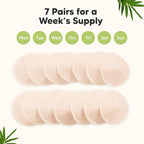 Organic Nursing Pads - 14 Washable Viscose Derived from Bamboo Breastfeeding Pads, Wash Bag, Reusable Breast Pads for Breastfeeding, Nipple Pads for Breastfeeding Essentials(Bare Beige, XL 5.5")