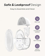 Nuliie Hands-Free Breast Pump, Wearable Breastfeeding Pump 4 Modes 9 Levels with 18/21/24MM Flange, Electric Breast Pump Portable, Replaced Pumping Accessories Included (Ghostwhite, 2 Packs)