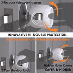 Innovative Door Knob Safety Cover for Kids (4 Pack) New Hidden Holes Covers and Lockable Design Babyproof Door knob Handle Cover - No Screwdriver or Tools Needs