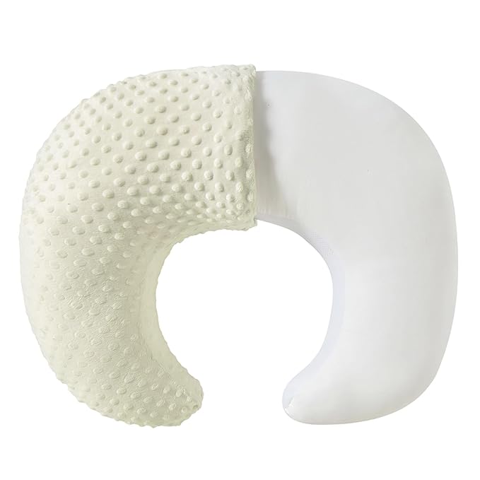 Extra Large Nursing Pillow and Positioner, Breastfeeding, Bottle Feeding, Baby Sitting Support with Soft Minky Cover, Tummy Time Support for Baby Boys and Girls (Cream Yellow, 23.6" x 19.7" x 7.5")